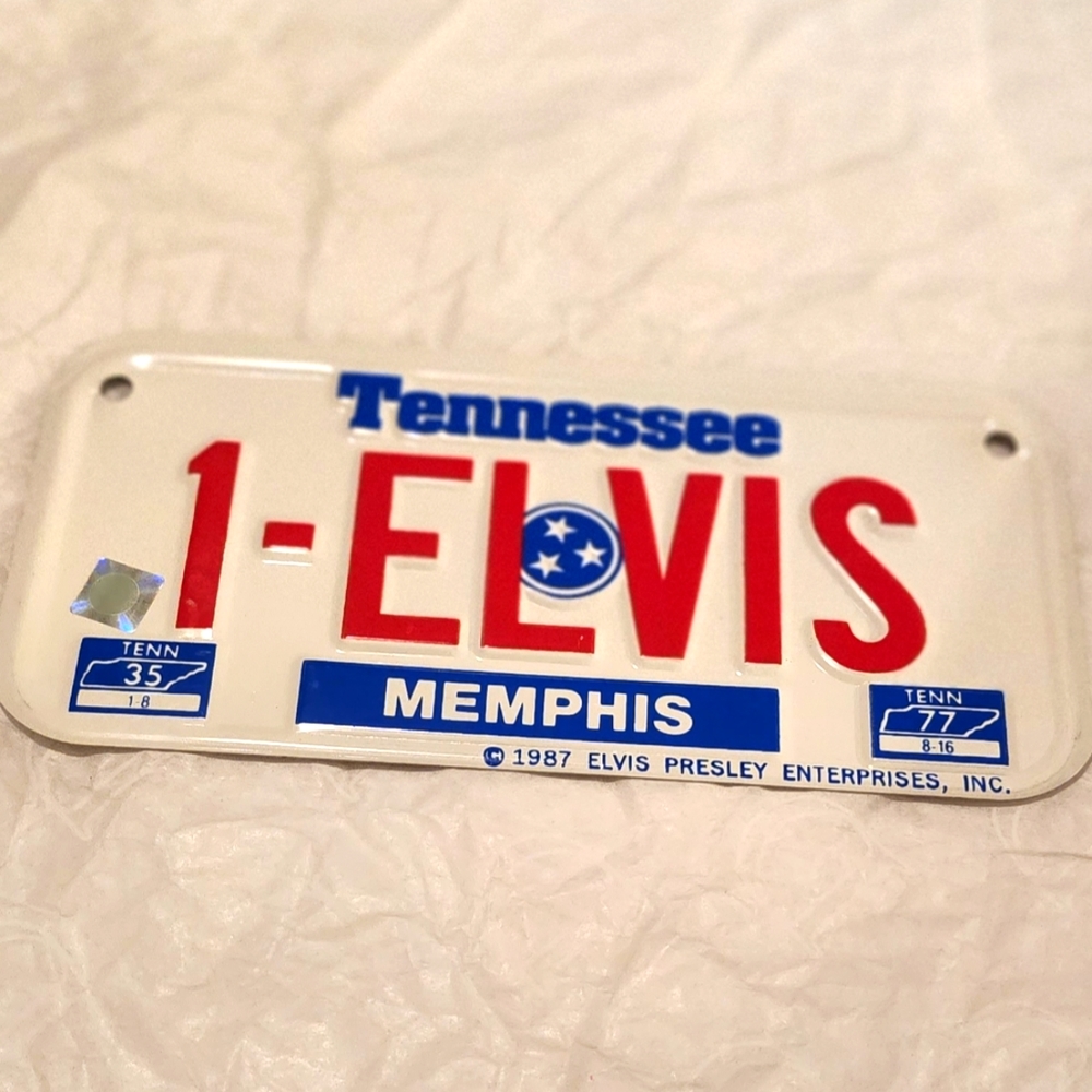 Mini Elvis Tennessee License Plate Signature Product NWOT